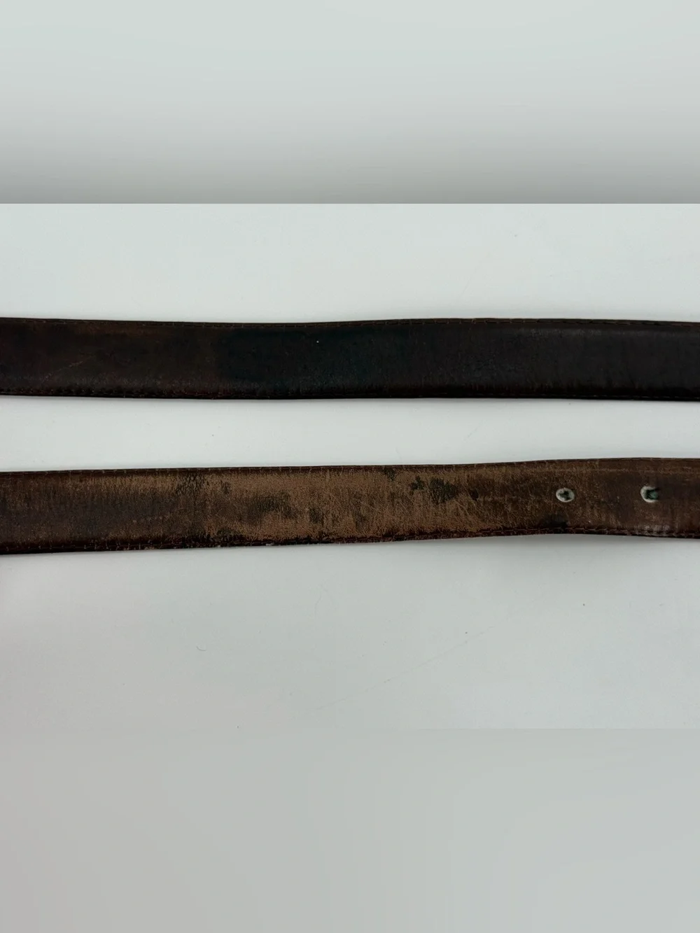 Vintage Reversible Leather Worn Distressed Belt 46